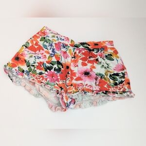 Mexx Kids (Size 6) Elastic Waist Multicolored Floral Shorts w/Ruffled Hems